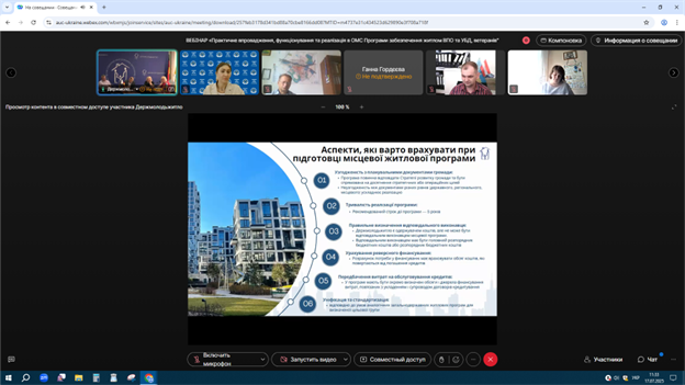 Презентація під час вебінару